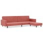 Schlafsofa 2-Sitzer mit Fußhocker Rosa Samt Schlafsofa 2-Sitzer mit Fußhocker Rosa Samt