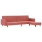 Schlafsofa 2-Sitzer mit Fußhocker Rosa Samt Schlafsofa 2-Sitzer mit Fußhocker Rosa Samt