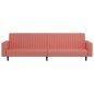 Schlafsofa 2-Sitzer mit Fußhocker Rosa Samt Schlafsofa 2-Sitzer mit Fußhocker Rosa Samt