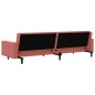 Schlafsofa 2-Sitzer mit Fußhocker Rosa Samt Schlafsofa 2-Sitzer mit Fußhocker Rosa Samt