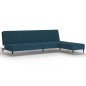 Schlafsofa 2-Sitzer mit Hocker Blau Samt Schlafsofa 2-Sitzer mit Hocker Blau Samt