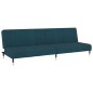 Schlafsofa 2-Sitzer mit Hocker Blau Samt Schlafsofa 2-Sitzer mit Hocker Blau Samt