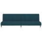 Schlafsofa 2-Sitzer mit Hocker Blau Samt Schlafsofa 2-Sitzer mit Hocker Blau Samt