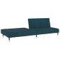 Schlafsofa 2-Sitzer mit Hocker Blau Samt Schlafsofa 2-Sitzer mit Hocker Blau Samt