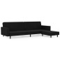Schlafsofa 2-Sitzer mit Fußhocker Schwarz Samt Schlafsofa 2-Sitzer mit Fußhocker Schwarz Samt