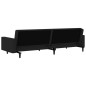 Schlafsofa 2-Sitzer mit Fußhocker Schwarz Samt Schlafsofa 2-Sitzer mit Fußhocker Schwarz Samt