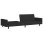 Schlafsofa 2-Sitzer mit Fußhocker Schwarz Samt Schlafsofa 2-Sitzer mit Fußhocker Schwarz Samt