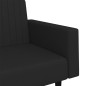Schlafsofa 2-Sitzer mit Fußhocker Schwarz Samt Schlafsofa 2-Sitzer mit Fußhocker Schwarz Samt