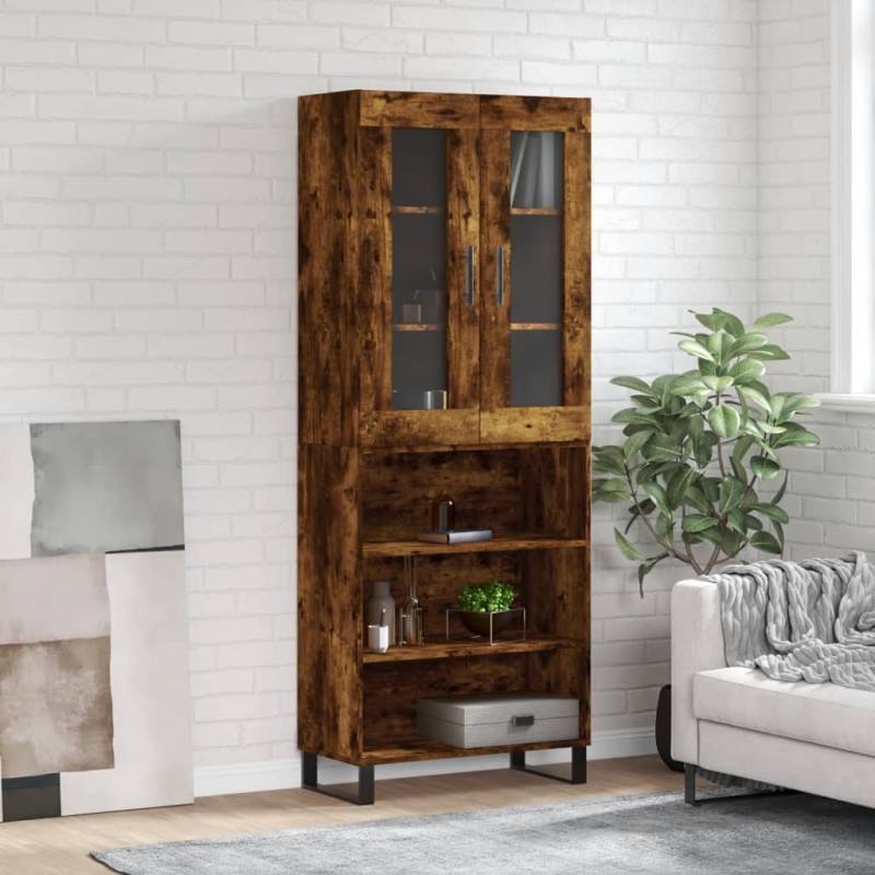 Highboard Räuchereiche 69,5x34x180 cm Holzwerkstoff Highboard Räuchereiche 69,5x34x180 cm Holzwerkstoff