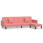 Schlafsofa 2-Sitzer mit 2 Kissen und Fußhocker Rosa Samt Schlafsofa 2-Sitzer mit 2 Kissen und Fußhocker Rosa Samt