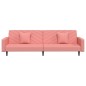 Schlafsofa 2-Sitzer mit 2 Kissen und Fußhocker Rosa Samt Schlafsofa 2-Sitzer mit 2 Kissen und Fußhocker Rosa Samt
