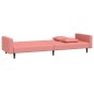 Schlafsofa 2-Sitzer mit 2 Kissen und Fußhocker Rosa Samt Schlafsofa 2-Sitzer mit 2 Kissen und Fußhocker Rosa Samt