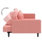 Schlafsofa 2-Sitzer mit 2 Kissen und Fußhocker Rosa Samt Schlafsofa 2-Sitzer mit 2 Kissen und Fußhocker Rosa Samt