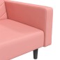 Schlafsofa 2-Sitzer mit 2 Kissen und Fußhocker Rosa Samt Schlafsofa 2-Sitzer mit 2 Kissen und Fußhocker Rosa Samt