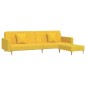 Schlafsofa 2-Sitzer mit 2 Kissen und Fußhocker Gelb Stoff Schlafsofa 2-Sitzer mit 2 Kissen und Fußhocker Gelb Stoff