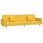 Schlafsofa 2-Sitzer mit 2 Kissen und Fußhocker Gelb Stoff Schlafsofa 2-Sitzer mit 2 Kissen und Fußhocker Gelb Stoff