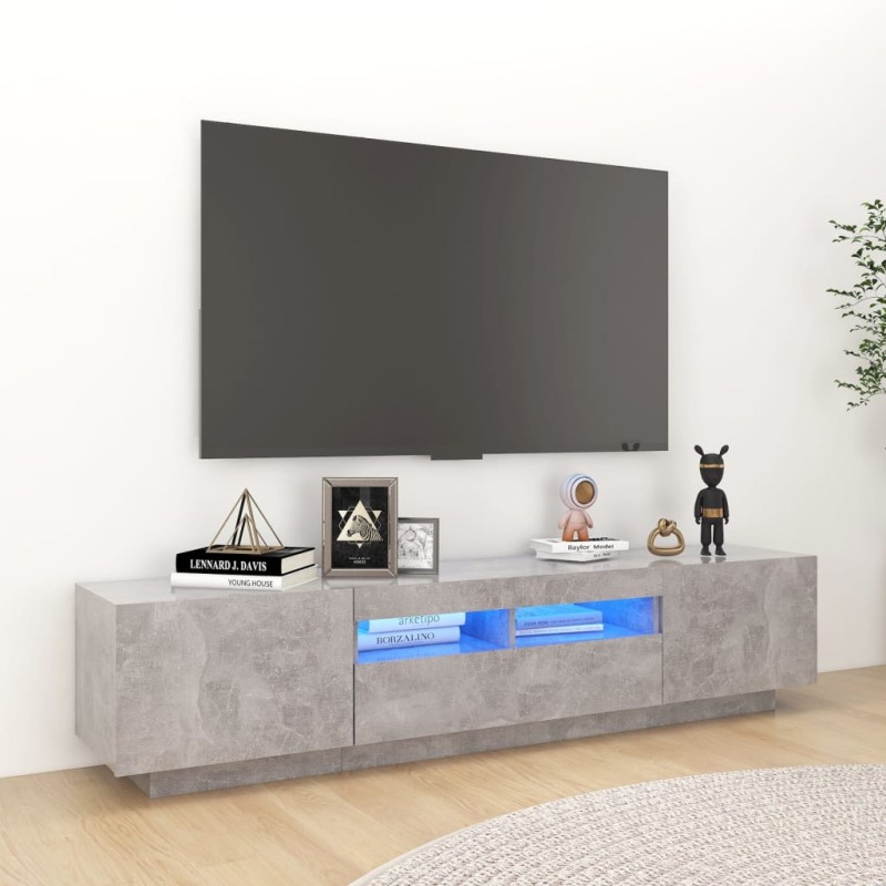 vidaXL TV-Schrank mit LED-Leuchten Betongrau 180x35x40 cm vidaXL TV-Schrank mit LED-Leuchten Betongrau 180x35x40 cm