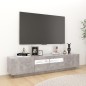 vidaXL TV-Schrank mit LED-Leuchten Betongrau 180x35x40 cm vidaXL TV-Schrank mit LED-Leuchten Betongrau 180x35x40 cm