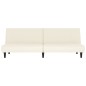 Schlafsofa 2-Sitzer mit Fußhocker Creme Kunstleder Schlafsofa 2-Sitzer mit Fußhocker Creme Kunstleder