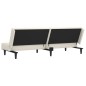 Schlafsofa 2-Sitzer mit Fußhocker Creme Kunstleder Schlafsofa 2-Sitzer mit Fußhocker Creme Kunstleder