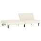 Schlafsofa 2-Sitzer mit Fußhocker Creme Kunstleder Schlafsofa 2-Sitzer mit Fußhocker Creme Kunstleder