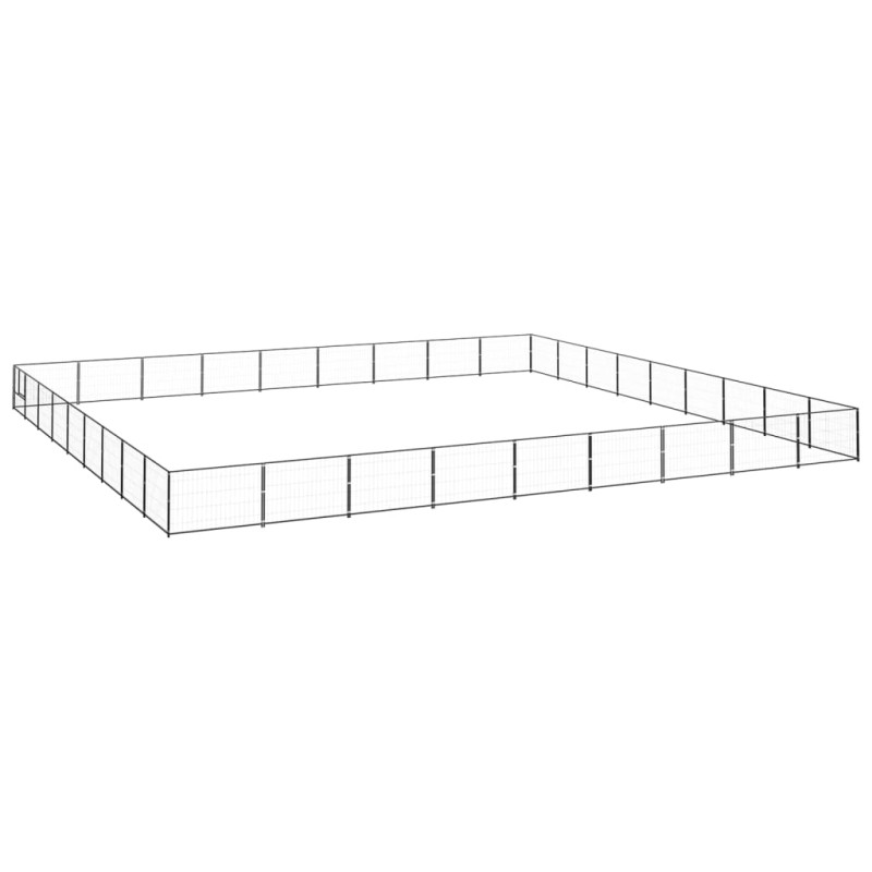 Hundezwinger Schwarz 81 m² Stahl Hundezwinger Schwarz 81 m² Stahl