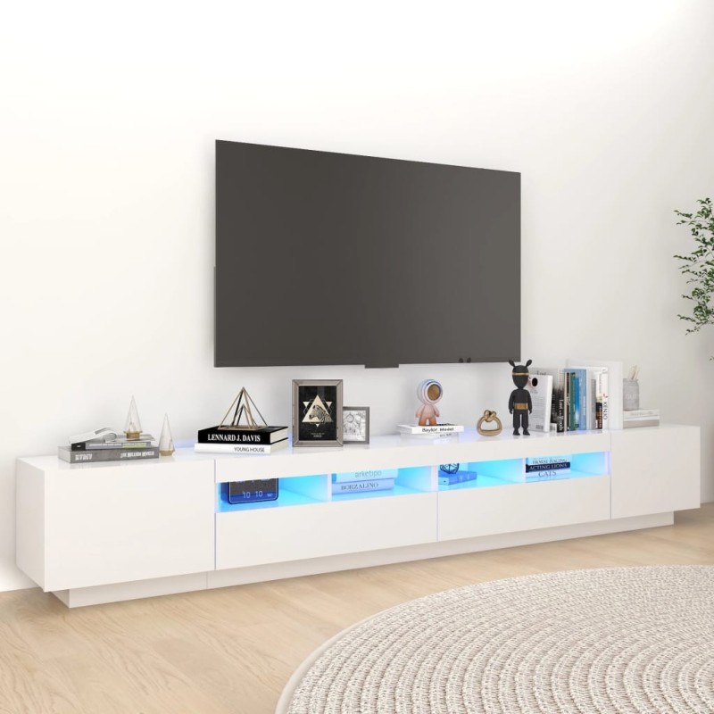 vidaXL TV-Schrank mit LED-Leuchten Weiß 260x35x40cm vidaXL TV-Schrank mit LED-Leuchten Weiß 260x35x40cm