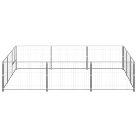 vidaXL Hundezwinger Silbern 9 m² Stahl