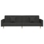Schlafsofa 2-Sitzer mit 2 Kissen und Fußhocker Schwarz Stoff Schlafsofa 2-Sitzer mit 2 Kissen und Fußhocker Schwarz Stoff