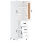Highboard Weiß 69,5x34x180 cm Holzwerkstoff Highboard Weiß 69,5x34x180 cm Holzwerkstoff