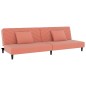 Schlafsofa 2-Sitzer mit 2 Kissen und Fußhocker Rosa Samt Schlafsofa 2-Sitzer mit 2 Kissen und Fußhocker Rosa Samt