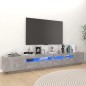 TV-Schrank mit LED-Leuchten Betongrau 260x35x40 cm TV-Schrank mit LED-Leuchten Betongrau 260x35x40 cm