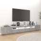 TV-Schrank mit LED-Leuchten Betongrau 260x35x40 cm TV-Schrank mit LED-Leuchten Betongrau 260x35x40 cm
