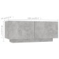 TV-Schrank mit LED-Leuchten Betongrau 260x35x40 cm TV-Schrank mit LED-Leuchten Betongrau 260x35x40 cm