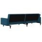 Schlafsofa 2-Sitzer mit 2 Kissen und Fußhocker Blau Samt Schlafsofa 2-Sitzer mit 2 Kissen und Fußhocker Blau Samt
