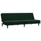 Schlafsofa 2-Sitzer mit Fußhocker Dunkelgrün Samt Schlafsofa 2-Sitzer mit Fußhocker Dunkelgrün Samt