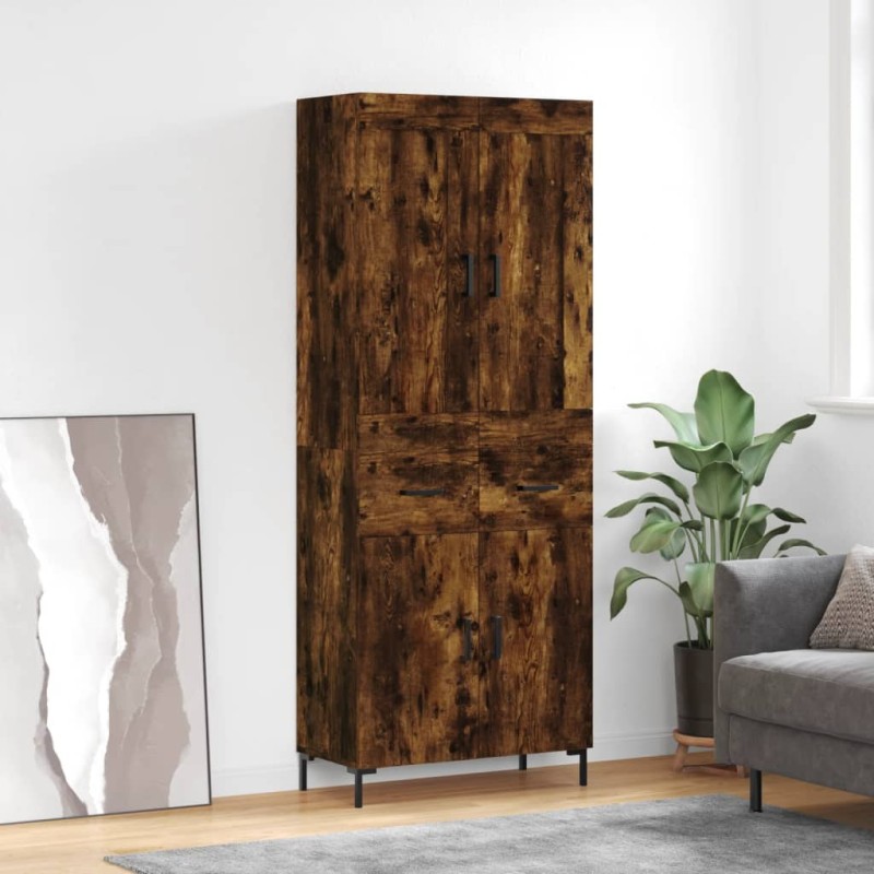 Highboard Räuchereiche 69,5x34x180 cm Holzwerkstoff Highboard Räuchereiche 69,5x34x180 cm Holzwerkstoff