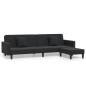Schlafsofa 2-Sitzer mit 2 Kissen und Fußhocker Schwarz Samt Schlafsofa 2-Sitzer mit 2 Kissen und Fußhocker Schwarz Samt