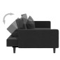 Schlafsofa 2-Sitzer mit 2 Kissen und Fußhocker Schwarz Samt Schlafsofa 2-Sitzer mit 2 Kissen und Fußhocker Schwarz Samt