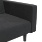 Schlafsofa 2-Sitzer mit 2 Kissen und Fußhocker Schwarz Samt Schlafsofa 2-Sitzer mit 2 Kissen und Fußhocker Schwarz Samt