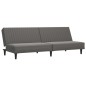 Schlafsofa 2-Sitzer mit Fußhocker Grau Kunstleder Schlafsofa 2-Sitzer mit Fußhocker Grau Kunstleder