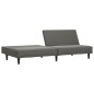 Schlafsofa 2-Sitzer mit Fußhocker Grau Kunstleder Schlafsofa 2-Sitzer mit Fußhocker Grau Kunstleder