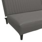 Schlafsofa 2-Sitzer mit Fußhocker Grau Kunstleder Schlafsofa 2-Sitzer mit Fußhocker Grau Kunstleder