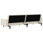 Schlafsofa 2-Sitzer mit Fußhocker Creme Kunstleder Schlafsofa 2-Sitzer mit Fußhocker Creme Kunstleder