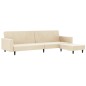Schlafsofa 2-Sitzer mit Fußhocker Creme Samt Schlafsofa 2-Sitzer mit Fußhocker Creme Samt