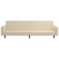 Schlafsofa 2-Sitzer mit Fußhocker Creme Samt Schlafsofa 2-Sitzer mit Fußhocker Creme Samt