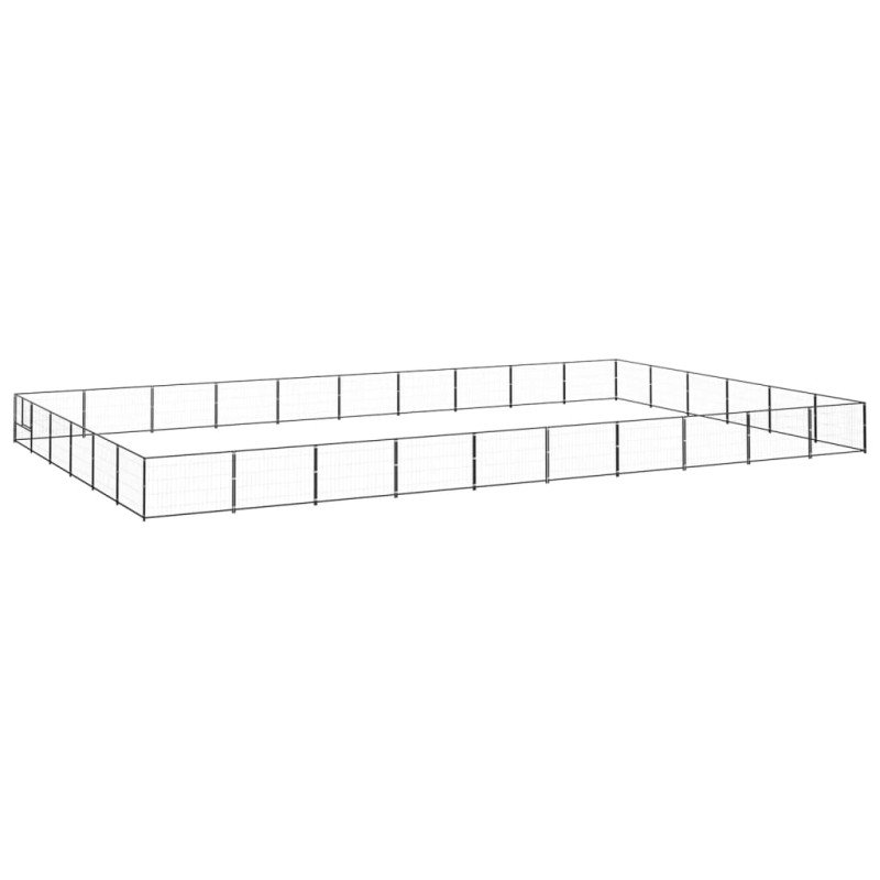 Hundezwinger Schwarz 60 m² Stahl Hundezwinger Schwarz 60 m² Stahl