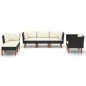 vidaXL 6-tlg. Garten-Lounge-Set Poly Rattan Eukalyptusholz Schwarz vidaXL 6-tlg. Garten-Lounge-Set Poly Rattan Eukalyptusholz Schwarz
