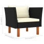vidaXL 6-tlg. Garten-Lounge-Set Poly Rattan Eukalyptusholz Schwarz vidaXL 6-tlg. Garten-Lounge-Set Poly Rattan Eukalyptusholz Schwarz