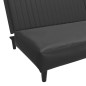 Schlafsofa 2-Sitzer mit Fußhocker Schwarz Kunstleder Schlafsofa 2-Sitzer mit Fußhocker Schwarz Kunstleder